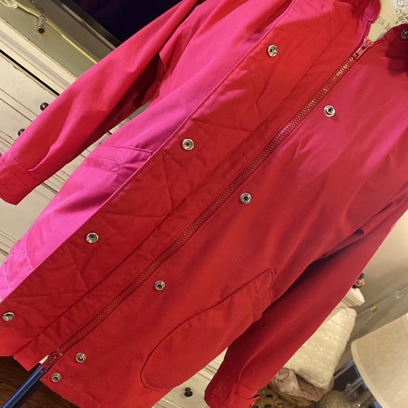 London Towne red jacket coat removable hood & removable quilted insert Small - Picture 12 of 17